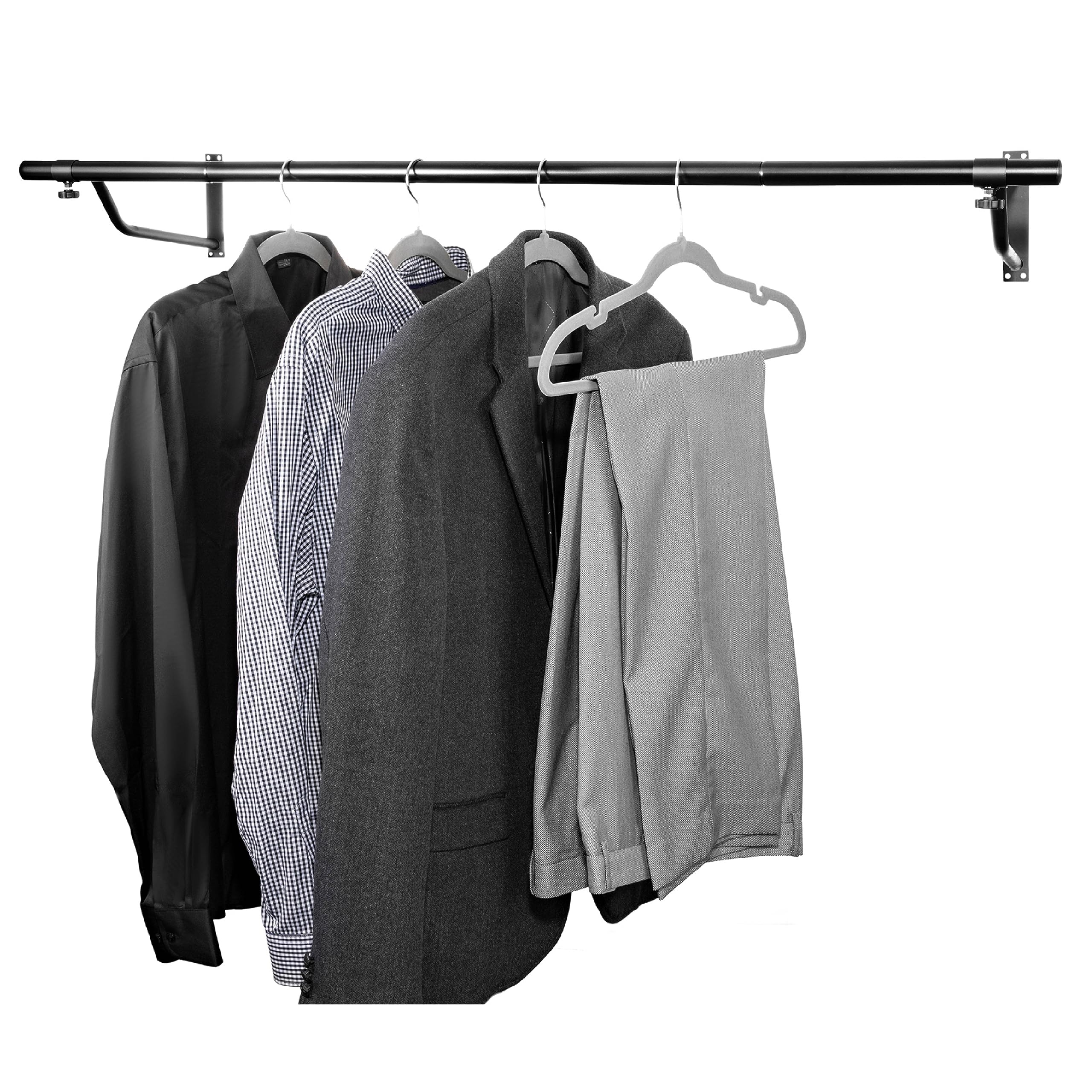 Direct Online Houseware 4Ft Black Wall-Mounted Clothes Rail | Clothes Hanging Rail