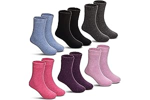 Winter Warm Toddler Socks for Girls - 6 Pairs of Cozy Crew...