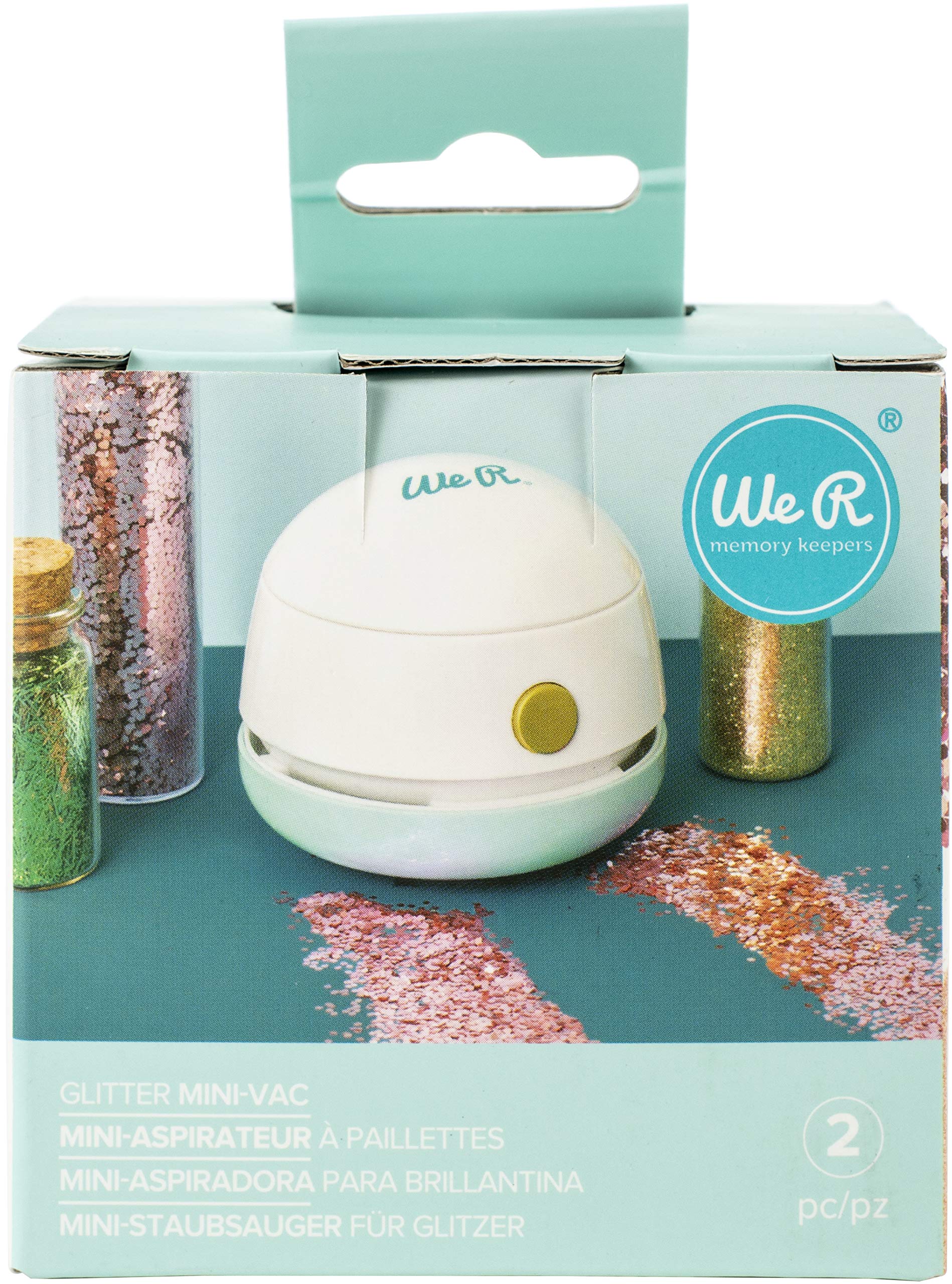 We R Makers Mini Glitter Vac, Cleans Glitter, Powder, Easy to Use, USB Charging, Compact for On-The-go Crafting, Scrapbooking, Journaling, Card Making, Printmaking