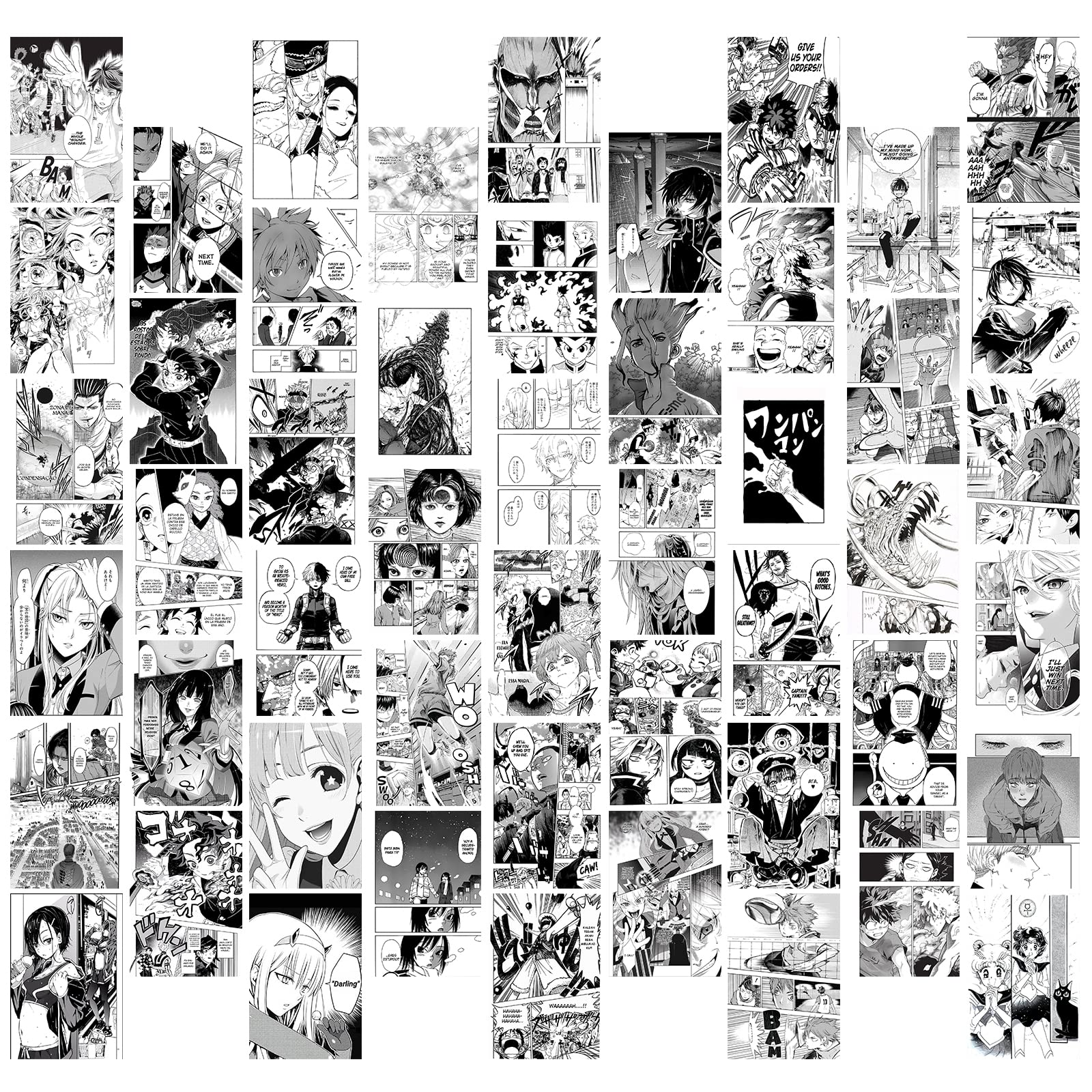 Buy yishujia decor Black and White Anime Collage Kit 50 Set 4x6 Inch