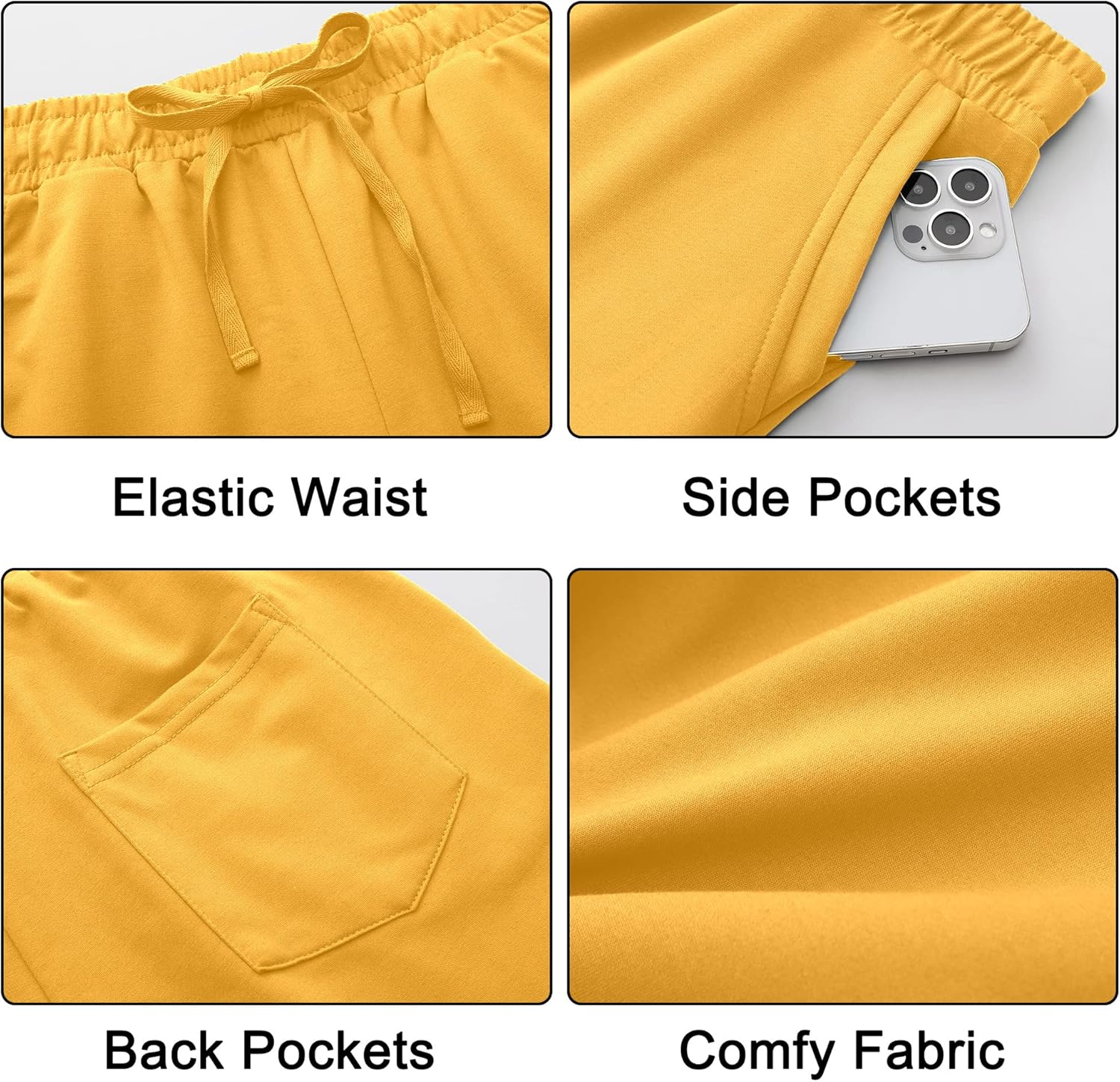 Tandisk Women's 5" Casual Jersey Cotton Shorts Lounge Yoga Pajama Walking Shorts with Pockets Activewear - Image 3