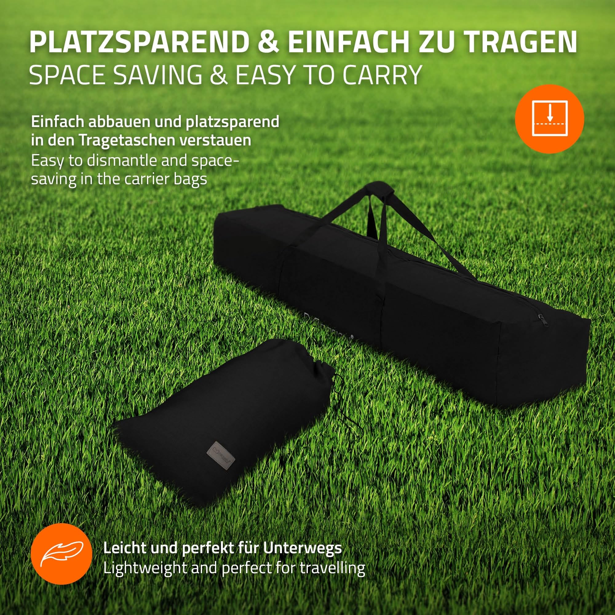ML Design Amaca Doppia in Poliestere e Cotone Nero 275 x 110 x 98 cm con Supporto in Acciaio Spazio per 2 Persone Sedia Sospesa XXL Portatile con Borsa per Trasporto e Sacchetto Amache da Giardino