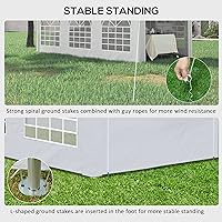 Vista 5 de Outsunny Tienda de campaña resistente de 19.7 x 9.7 pies con paredes laterales extraíbles y puertas dobles, tienda de campaña grande con toldo