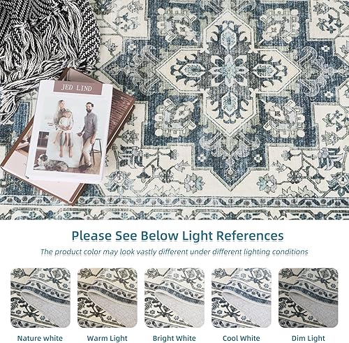 Miniatura 7 de Dripex - Tapete de pasillo tribal lavable de 2 x 5 pies, antideslizante, no desprende pelusa, resistente a las manchas, para cocina, lavandería,