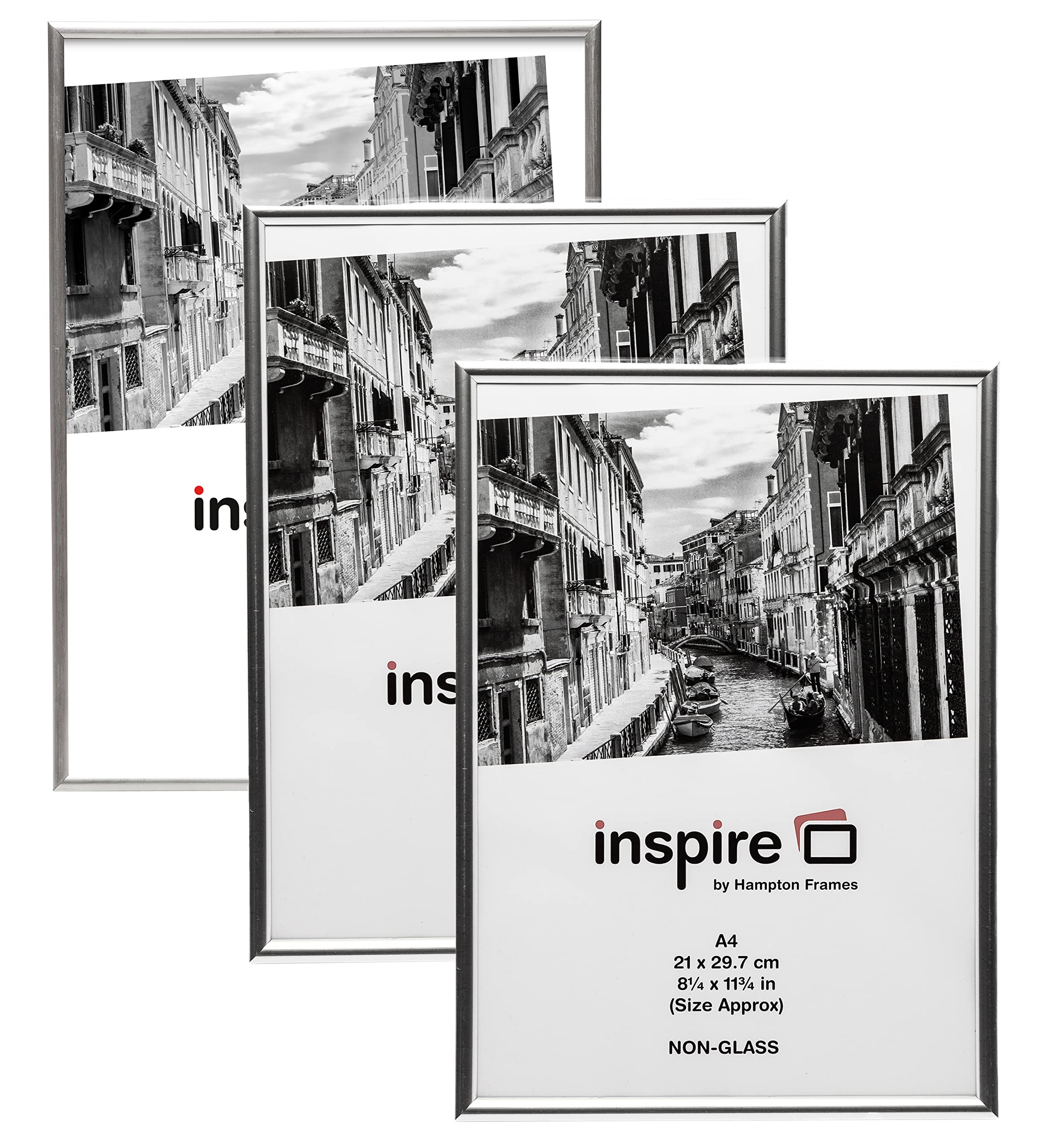 Hampton Frames BACKLOADER A4 (21x29.7cm) Silver Picture Poster Photo Certificate Display Frame