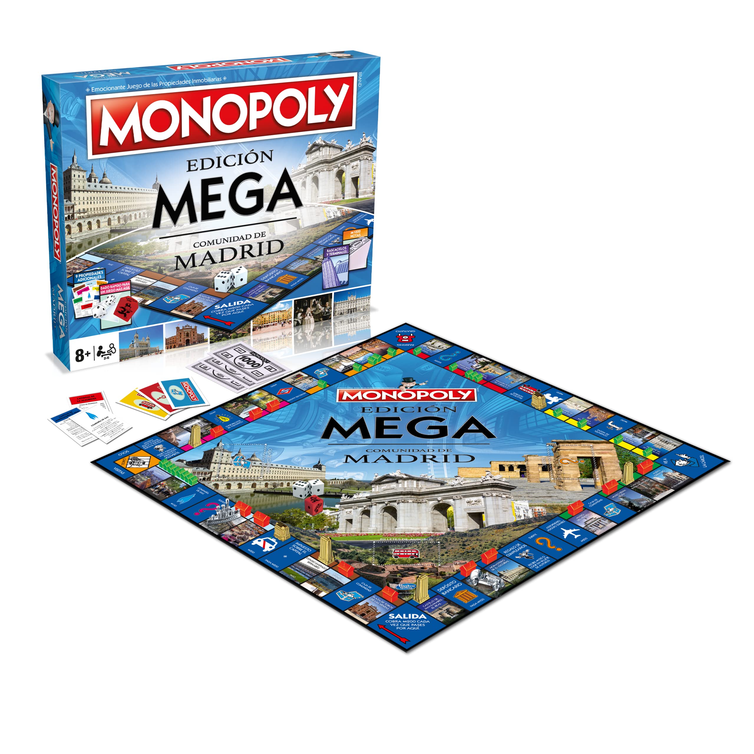 MONOPOLY MEGA Juegos de Mesa - Edición Madrit: 2-6 Jugadores, Juegos Infantiles y para Adultos, Perfecto Regalo, Ideal para Noches de Juegos, Desde 8+ Años