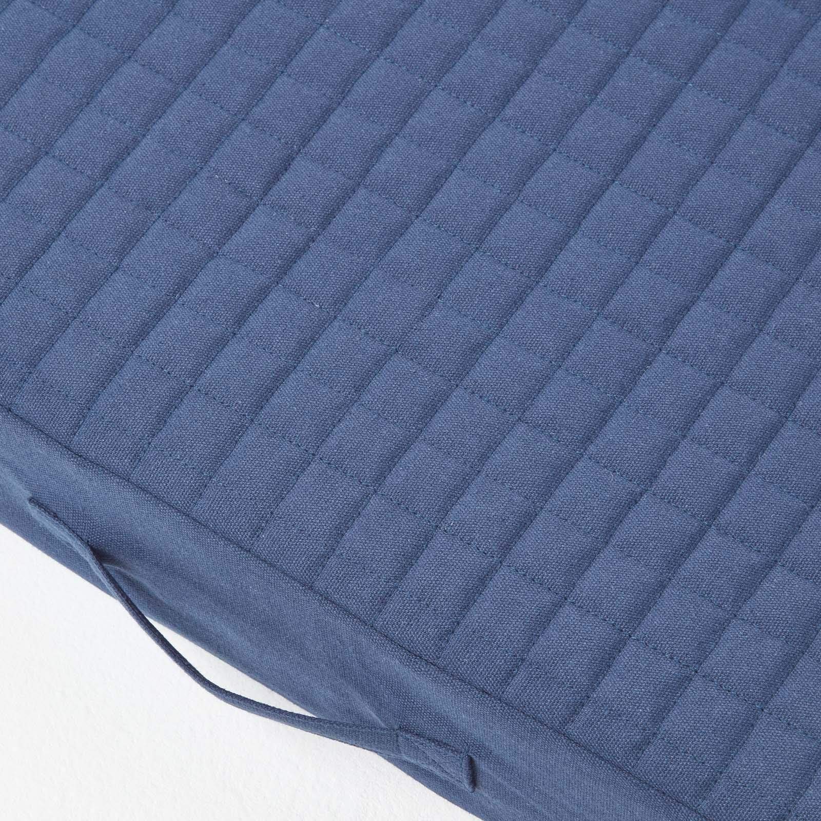 HOMESCAPES Cuscino per seduta per divano a 3 posti, cuscino rialzante sfoderabile in cotone, blu navy, 150 x 50 x 10 cm