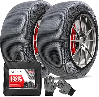 K-Musculo Snow Socks for Tires, Snow Socks Snow for Car SUV Pickup Easy to Use, Ultimate Grip, Washable.100 KM Safely In The Snow, EU EN-16662-1 Certififed(2 PACKS)-M