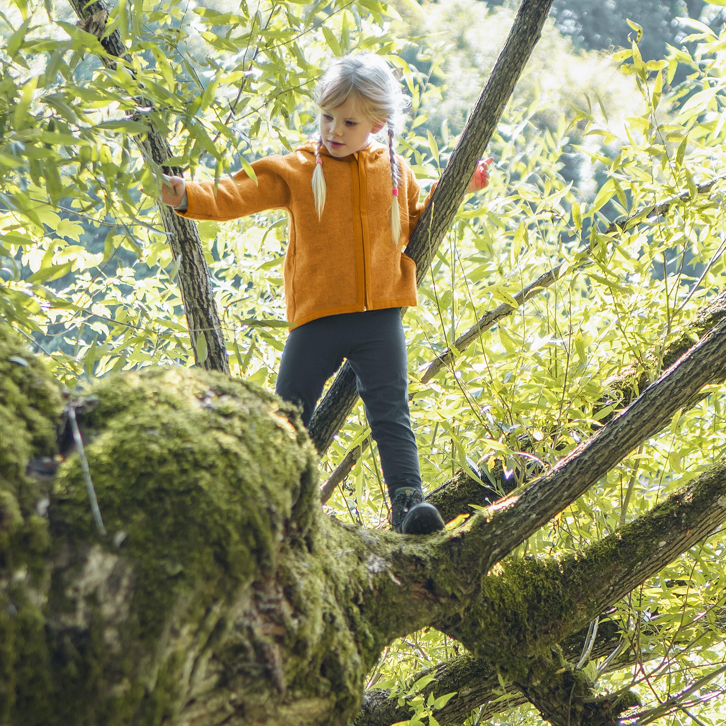 Ehrenkind® Walkjacke Gr. 134/140 | Jacke für Kinder aus Merino Schurwolle mit Reißverschluss | Walk Jacke für Baby und Kind
