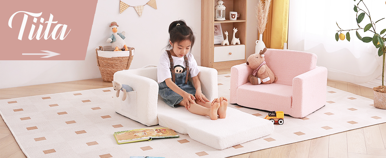 Canapé Enfant Convertible 2 En 1 - Pliable En Lit - Motif Dinosaure - Housse Lavable - Phosphorescent Dans Le Noir