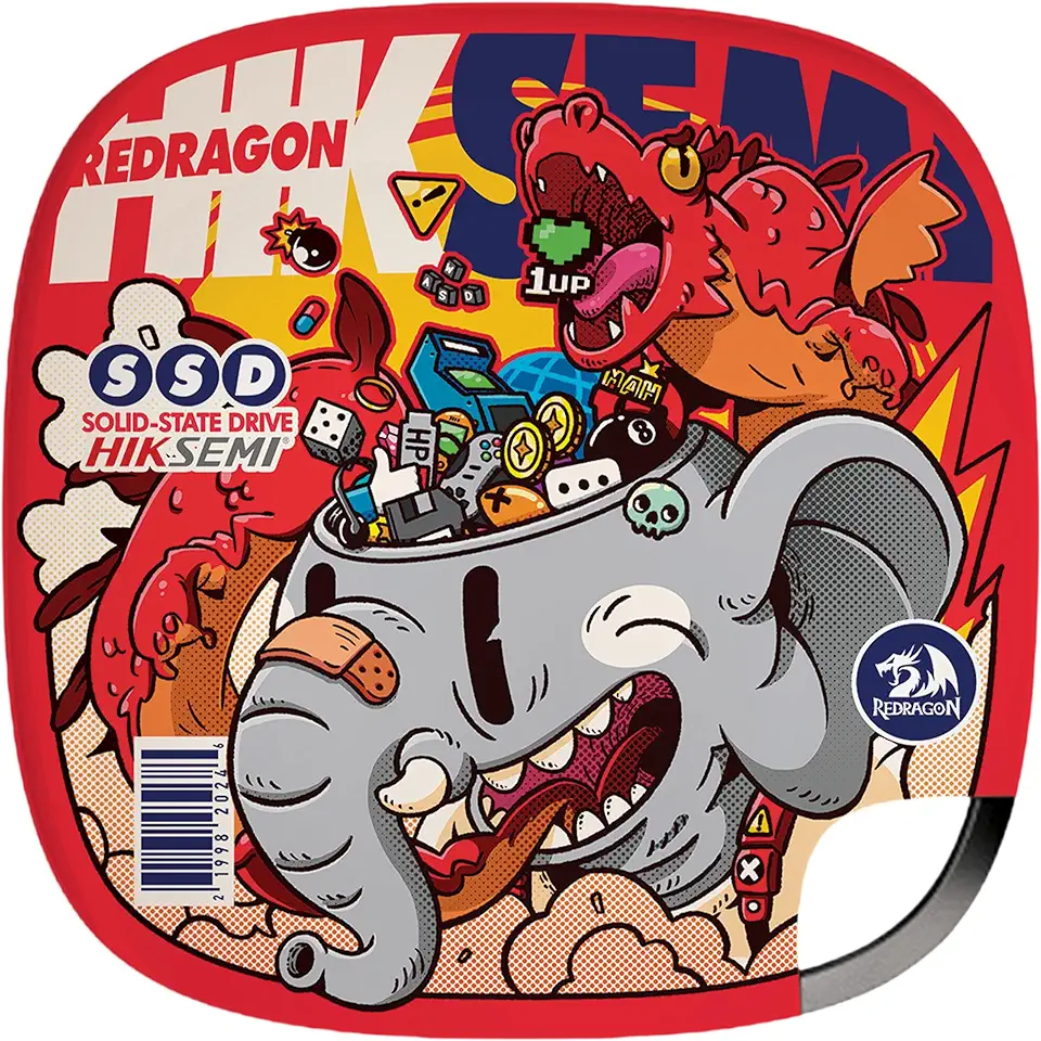 SSD Externo Redragon X Hiksemi Elefante 512GB Vermelho USB Tipo-C 3.0 GD802