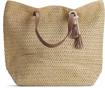 Rutledge & King Straw Bag - Tote Bag - Beach Bag - Large Tote Bag (1 pack, Brown)