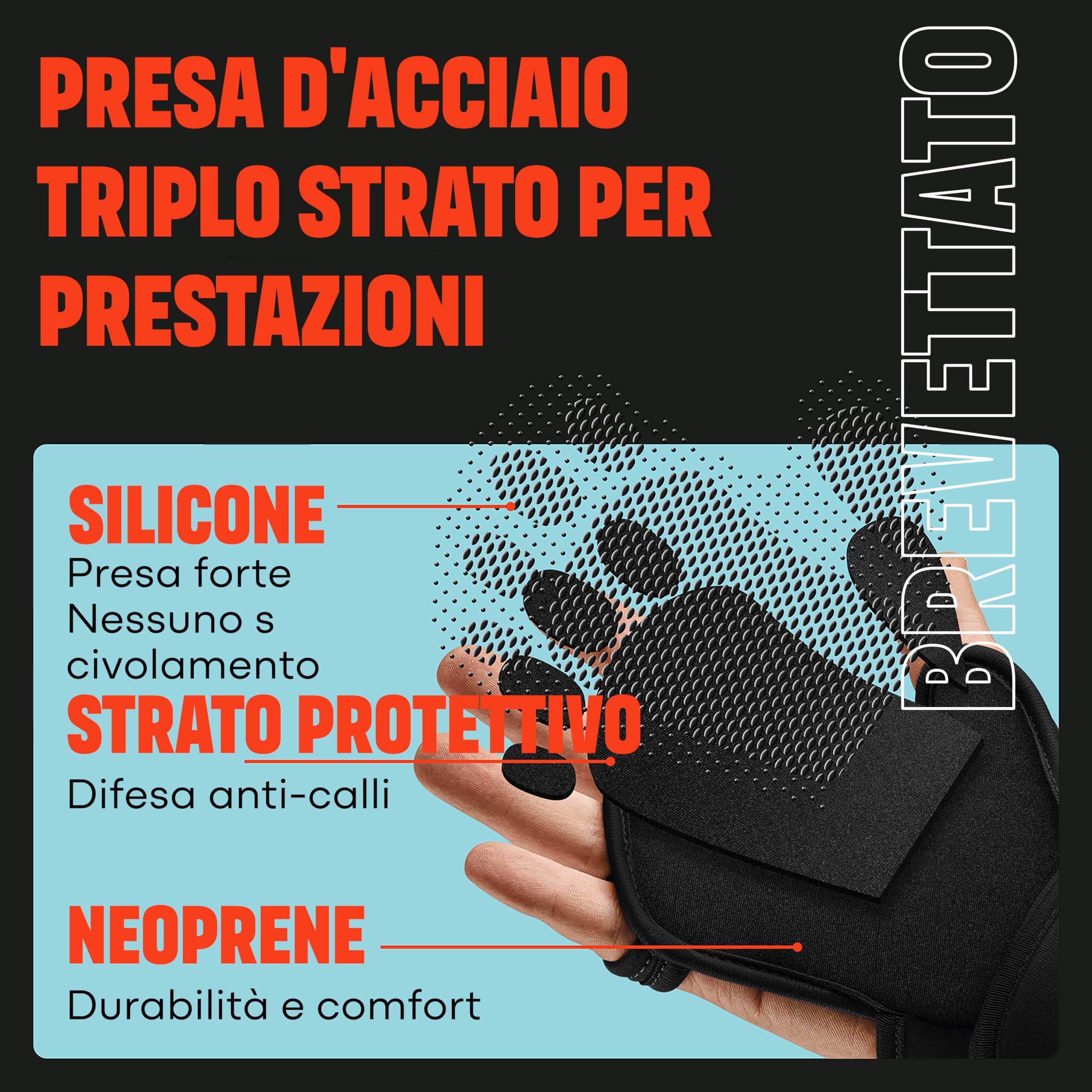MAVA Guanti da Palestra Aperti per Uomo e Donna; Guanti Imbottiti per Sollevamento Pesi con Supporto Polso; Guanti Palestra Uomo e Donna Anti-Sudore