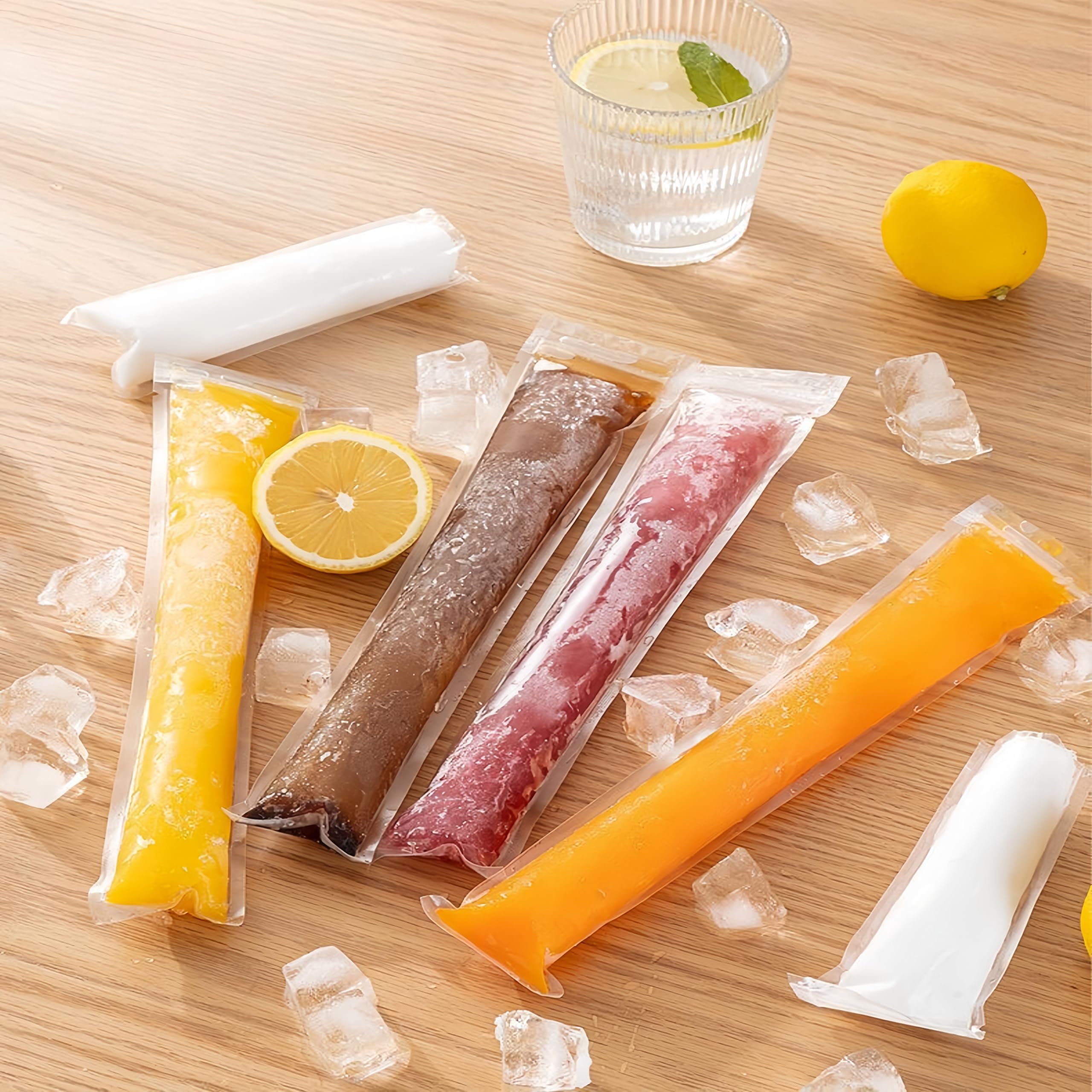 Sacchetti per alimenti per congelatore, design aperto con fondo rialzato, facili da riempire (sacchetto per ghiaccioli)