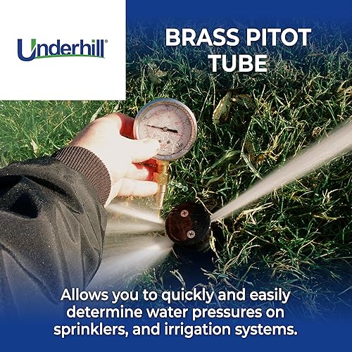 Miniatura 2 de Underhill Conexión de tubo Pitot para medir la presión del agua en rociadores, sistemas de riego, jardín al aire libre, latón, HeadChecker, A-HCP