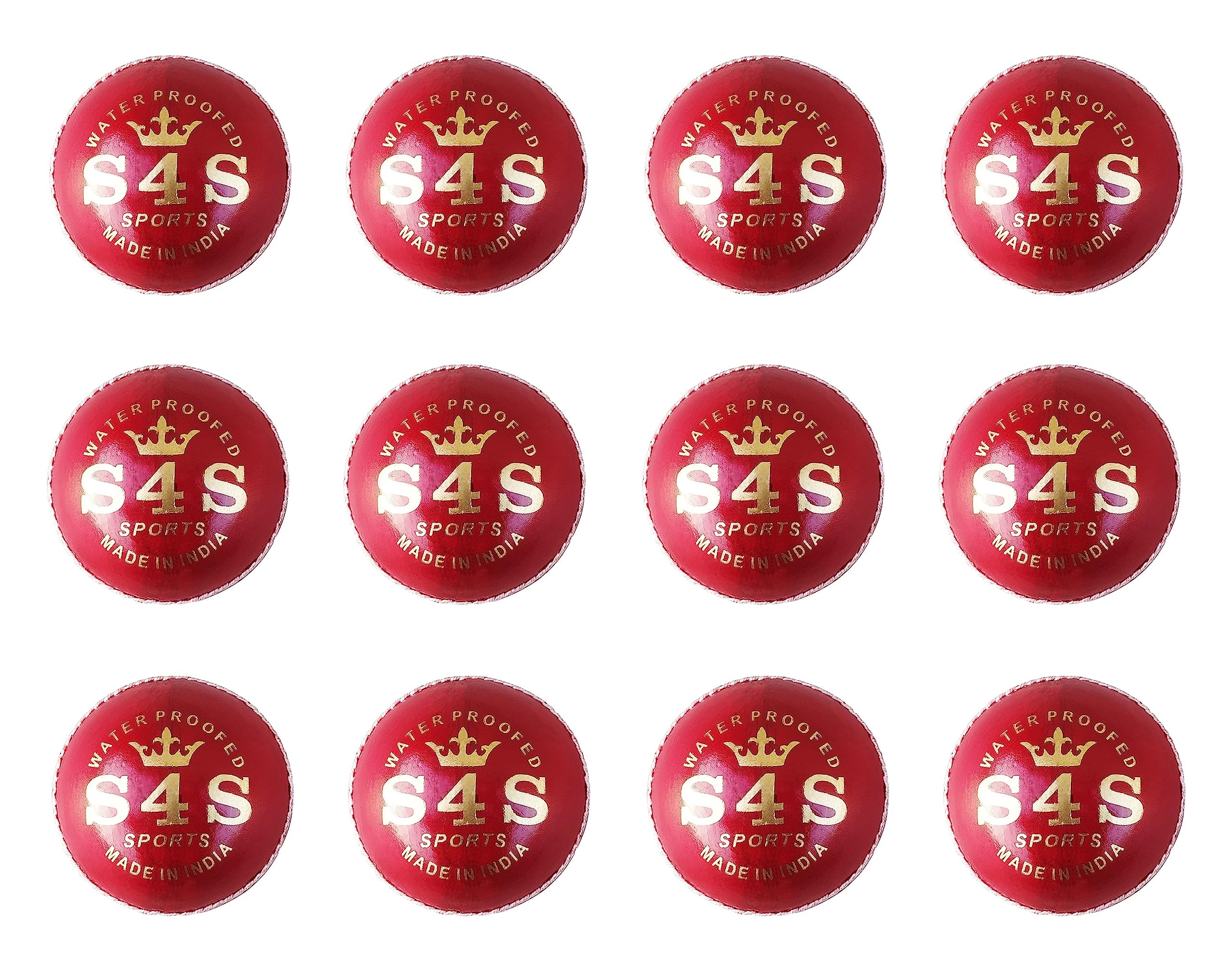 Leather Cricket Ball, Red, Standard Size, Best Suited Cricket Ball for Professional, Club and School, Matches, Water Proofed (Pack of 12) (B0C78BY1GG) Amazon Price History, Amazon Price Tracker