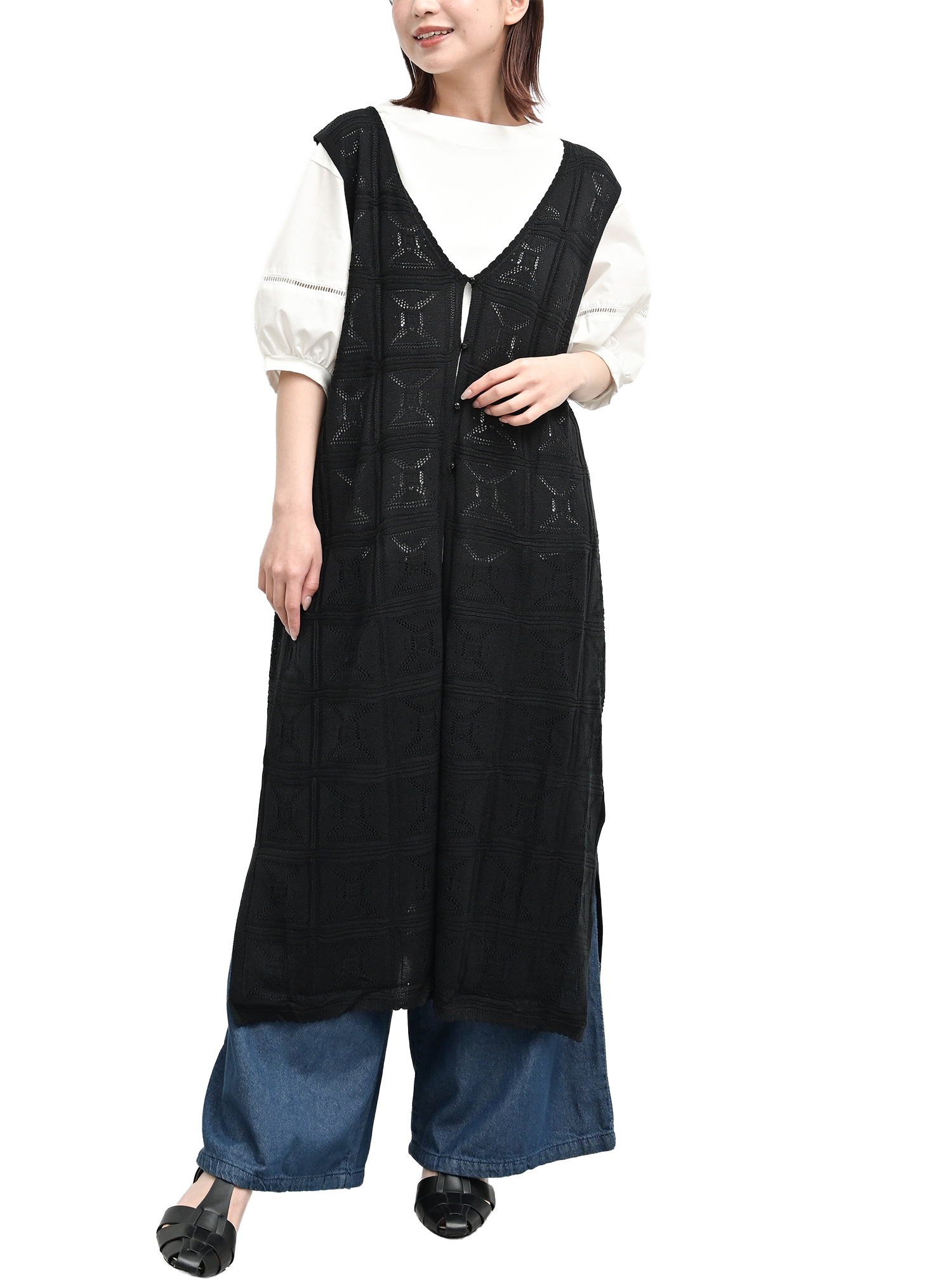LONGLIVETHEQUEEN ベスト　8 UNISEX モノグラムニットベスト – BUNNY APARTMENT