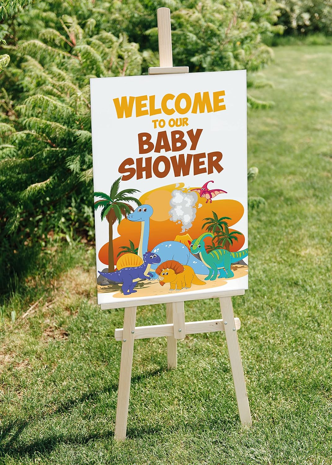 Boy, Baby Shower Party Collection, Welcome Sign For Baby Shower, Dinosaur Theme Pack of 1-18”x12” inches