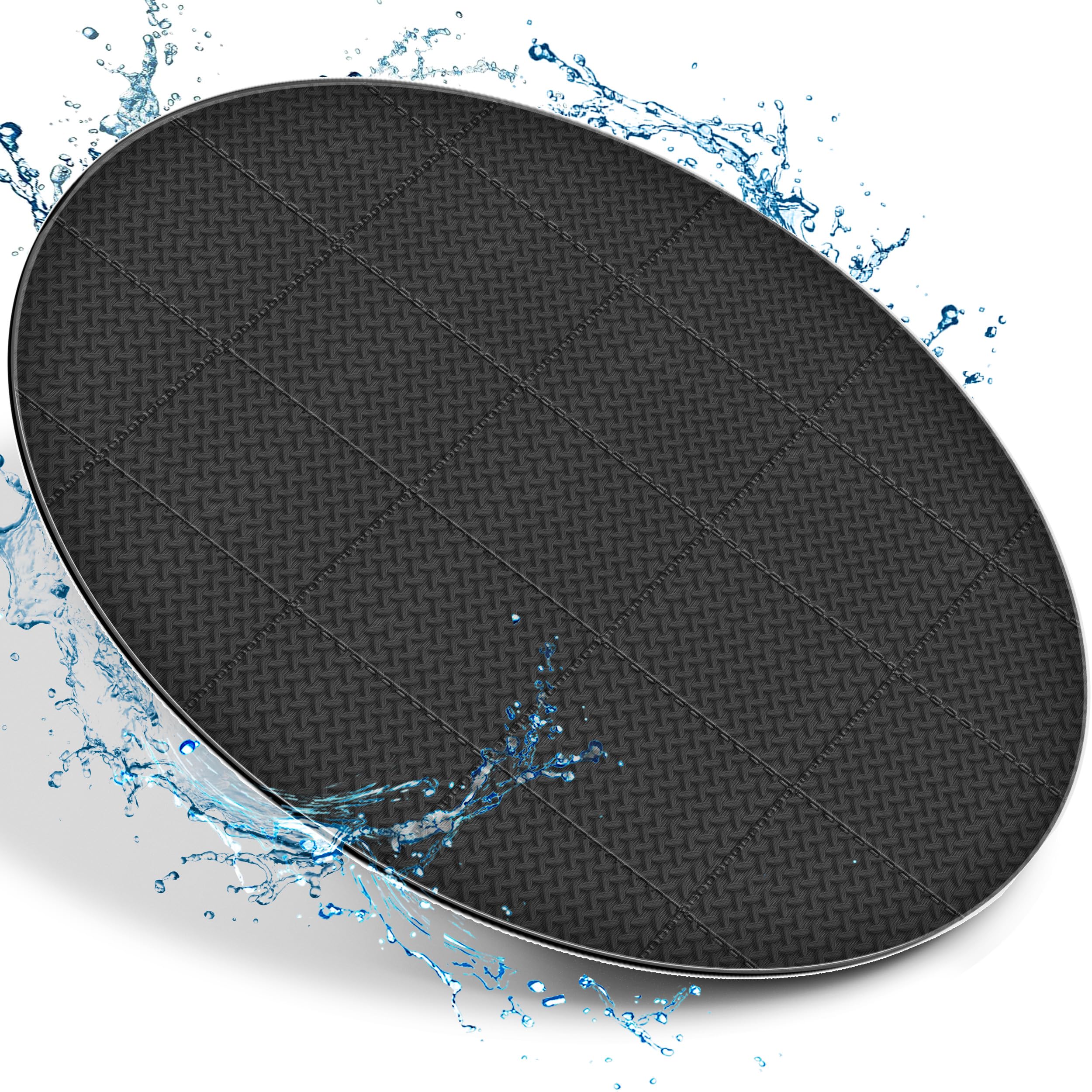 Tapis De Protection Rond Pour Piscine Hors Sol - Diamètre 3,7 M - Noir - Absorbant Et Antidérapant