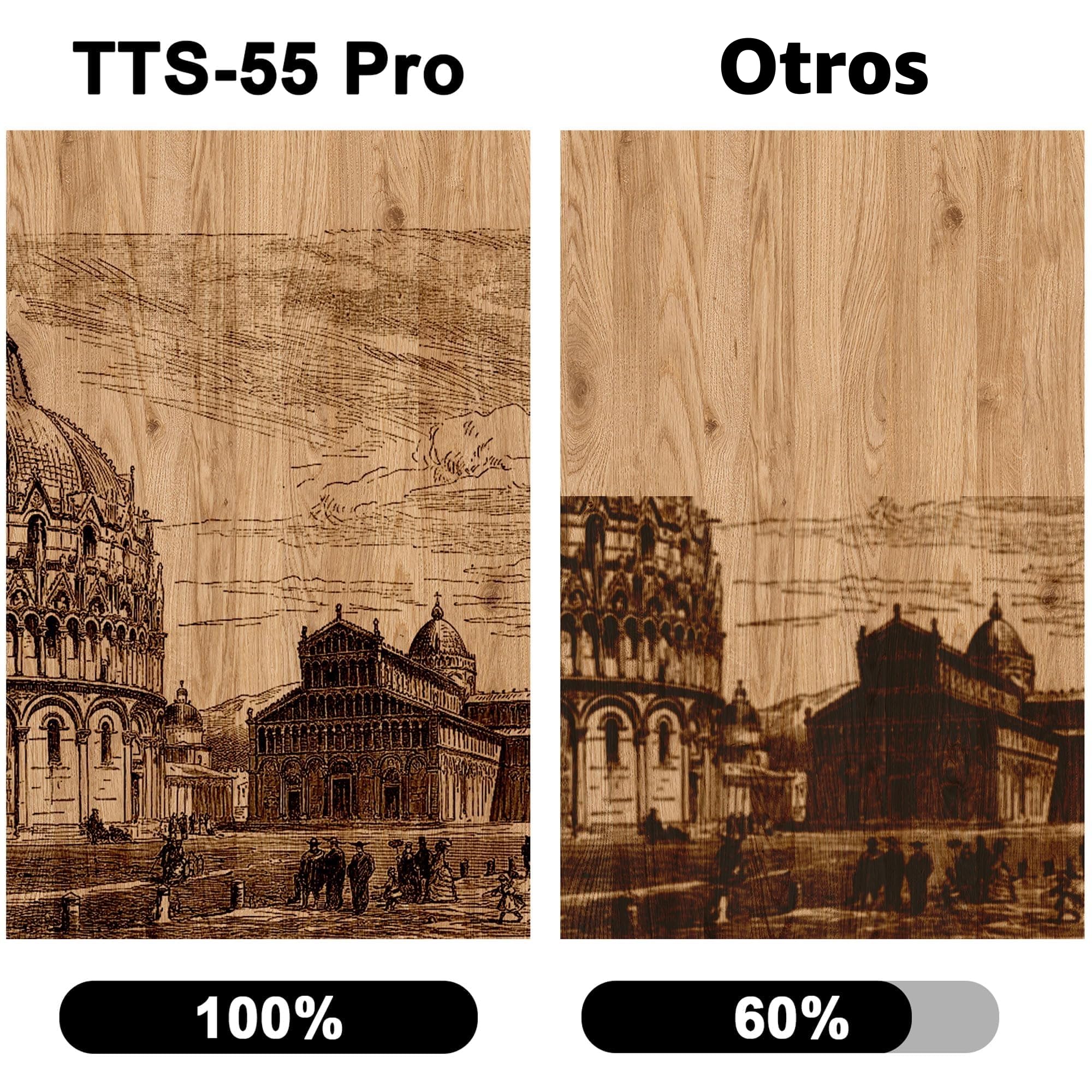 Twotrees TTS-55 Pro 5-5.5W Grabador Láser para Rompecabezas de Madera 3D 5.5 W Máquina de Foco Fijo con 30L/min Unidad de Bomba de Aire Kit de Rodillos Rotativos