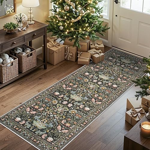 Miniatura 667 de Alfombra lavable para pasillo y de cocina, alfombra de entrada, vintage, suave para el suelo, alfombra antideslizante para interiores, para baño
