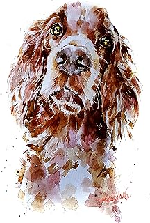 Irish Setter" Print Watercolour. Irish Setter Watercolour,Irish Setter print,Irish Setter art,Red Setter print,Red Setter art,Red Setter decor