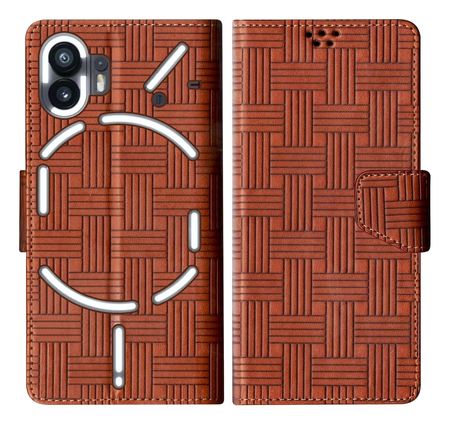 Flip Cover Back Case Cover for Nothing Phone (2) with Magnatic Closure | Inbuilt Stand | Card & Money Pocket (Mat Tan)