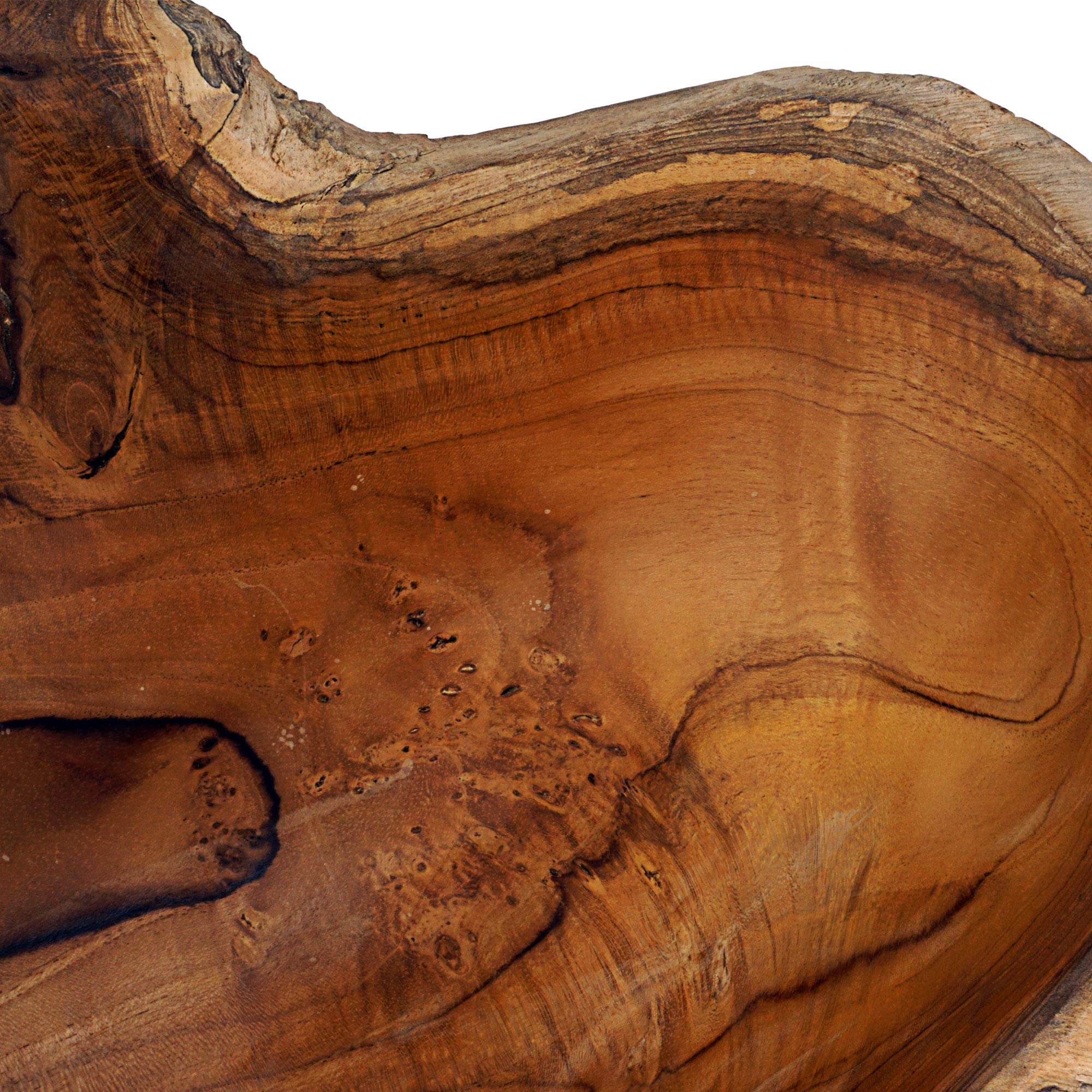 Cepewa Holzschale XL aus Teak Holz in Handarbeit gefertigt | Dekoschale | große Obstschale rund und länglich 40/60 cm (L ca. 60 cm)