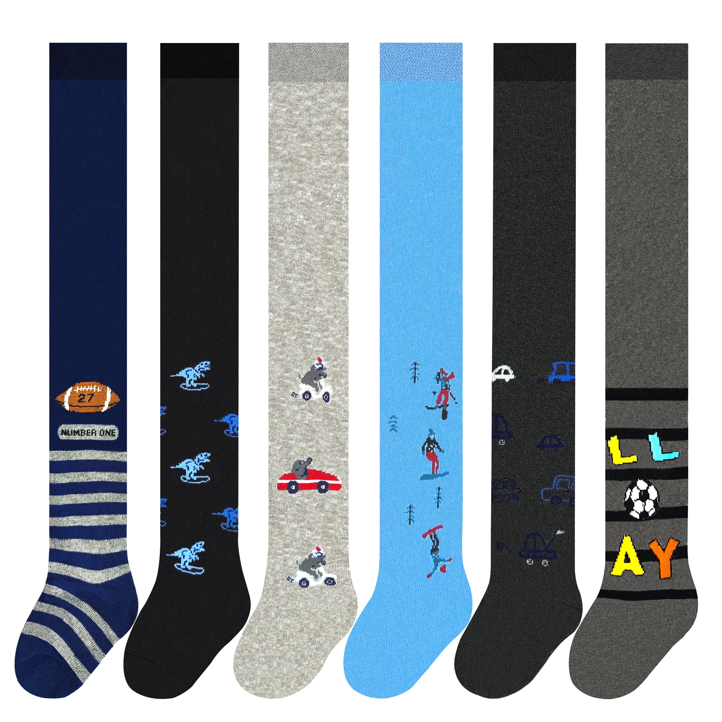 MRCC Pack of 6 Boys Children Knitted Tights Baby Tights Finely Knitted Cotton 12999, 122-128
