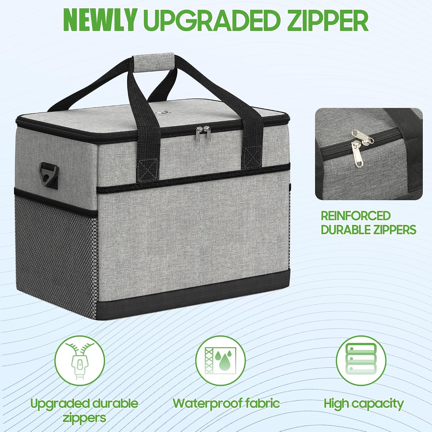 10L0L Golf Cart Cooler Bag Soft Sided, 40 Can Leakproof Insulated Cooler Backpack Multi-Pocket for Golf Car Accessories, Collapsible, Waterproof, Fits Camping, Kayaking, Fishing Ice Pack Chest