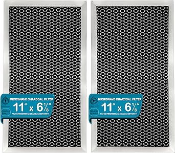 Fits GE Microwave Charcoal Filter Replacement JX81A WB2X9883, WB06X0186 Microwave Recirculating Charcoal Filter 11" x 6.12" Activated Carbon Hood Vent 2-Pack Fresh Air & Odor Removal