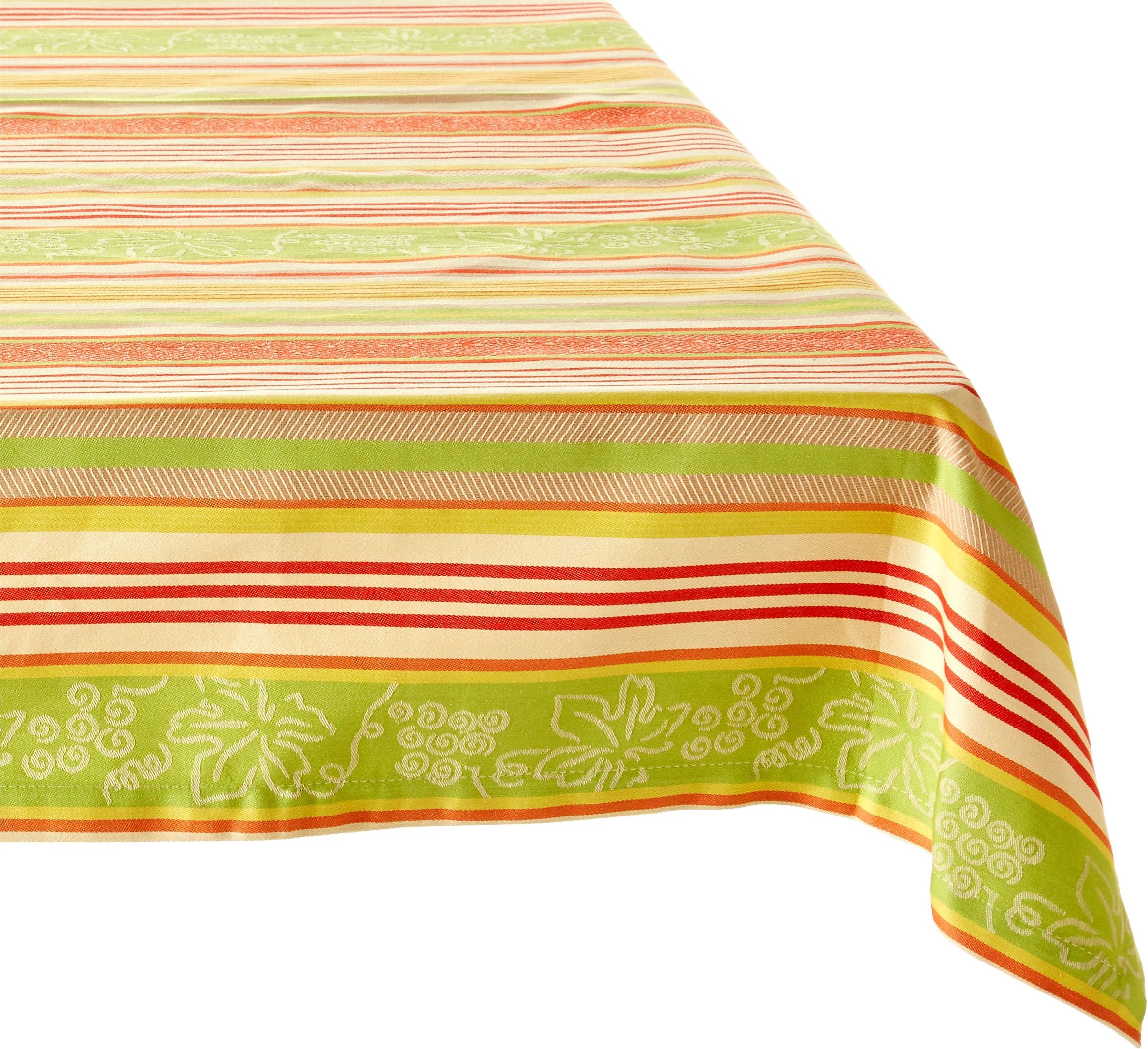 Tablecloth Portugal Woven Cotton Jacquard Chalonnaise Vert - 70 X 90