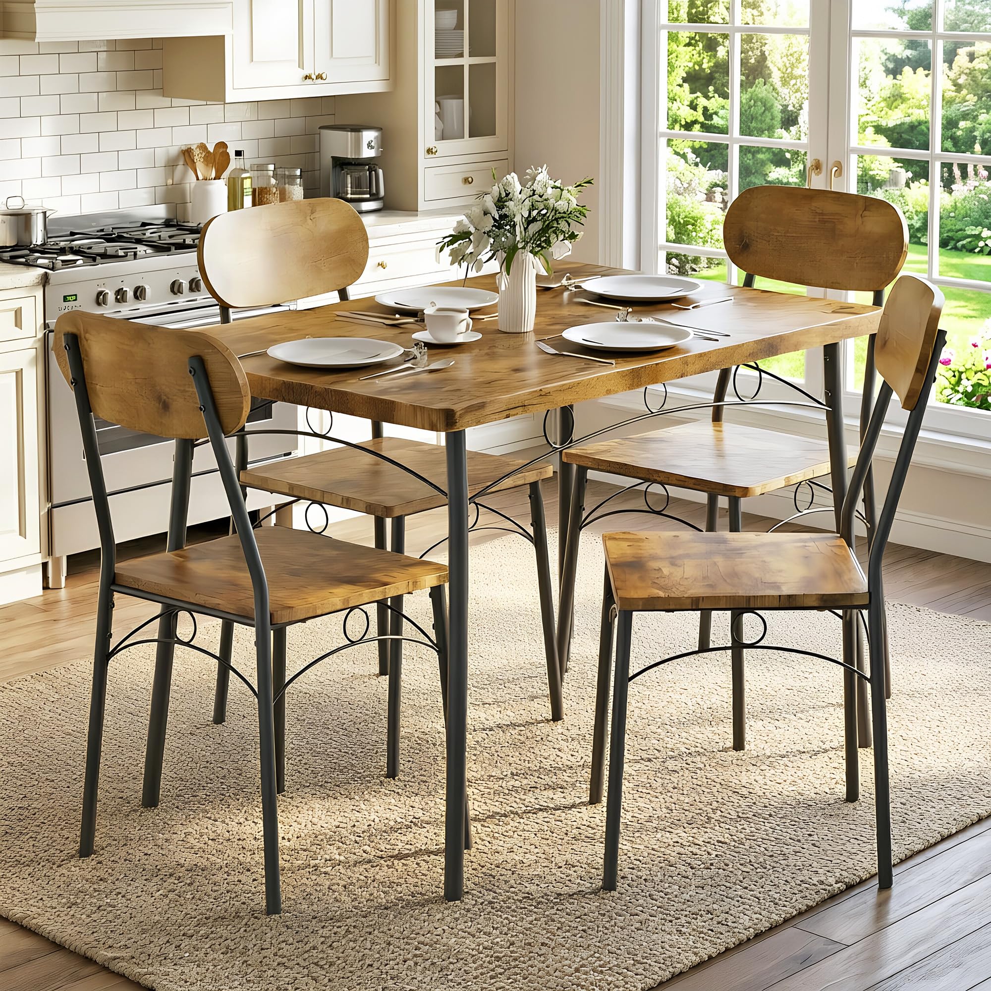 VECELO 5-Piece Brown