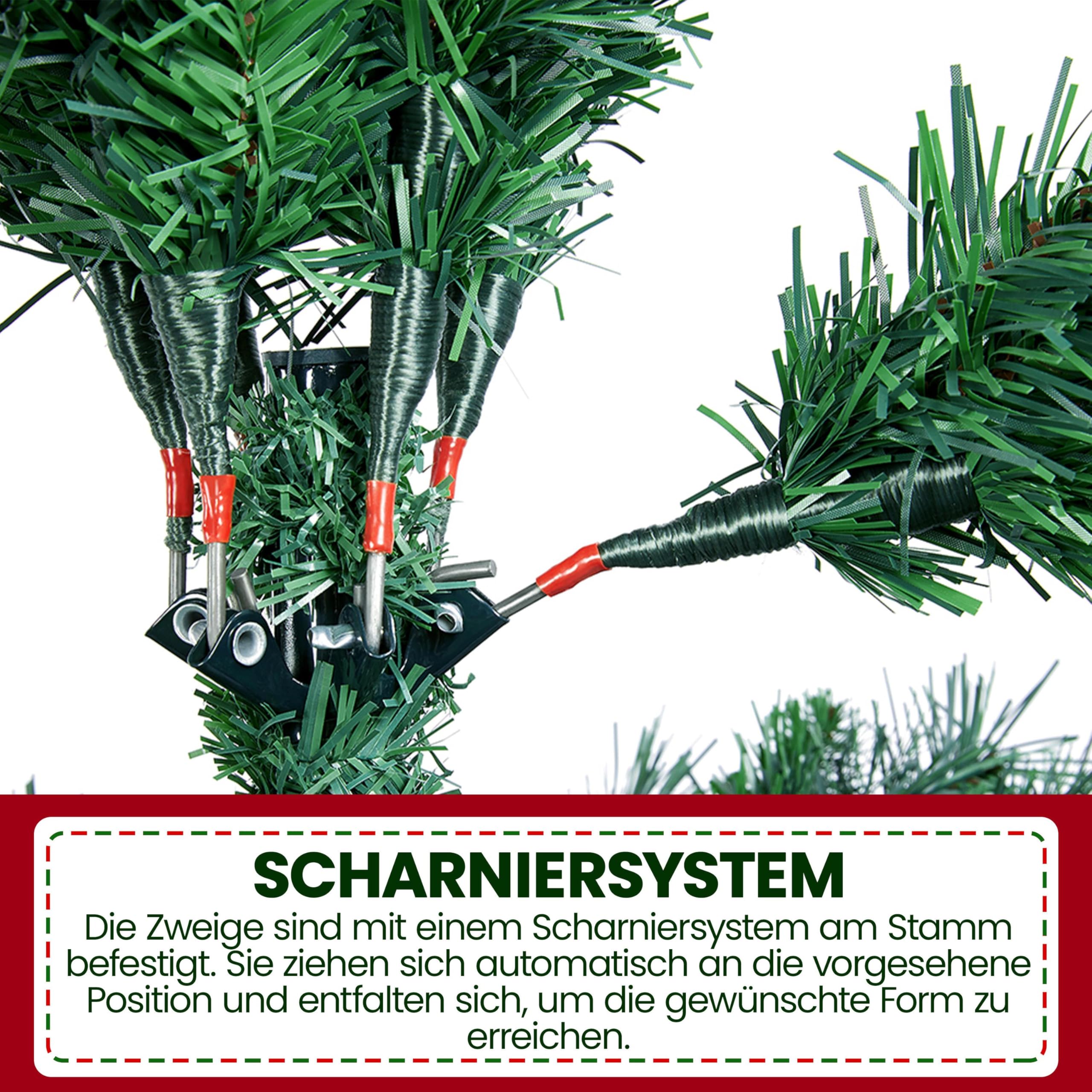 Yaheetech 183 cm künstliche Weihnachtsbaum, Schwer Entflammbare Tannenbaum mit 1000 Spitzen & Zusammenklappbar Metallständer, Schnellaufbau Klappsystem Christbaum Kunstbaum, Grün