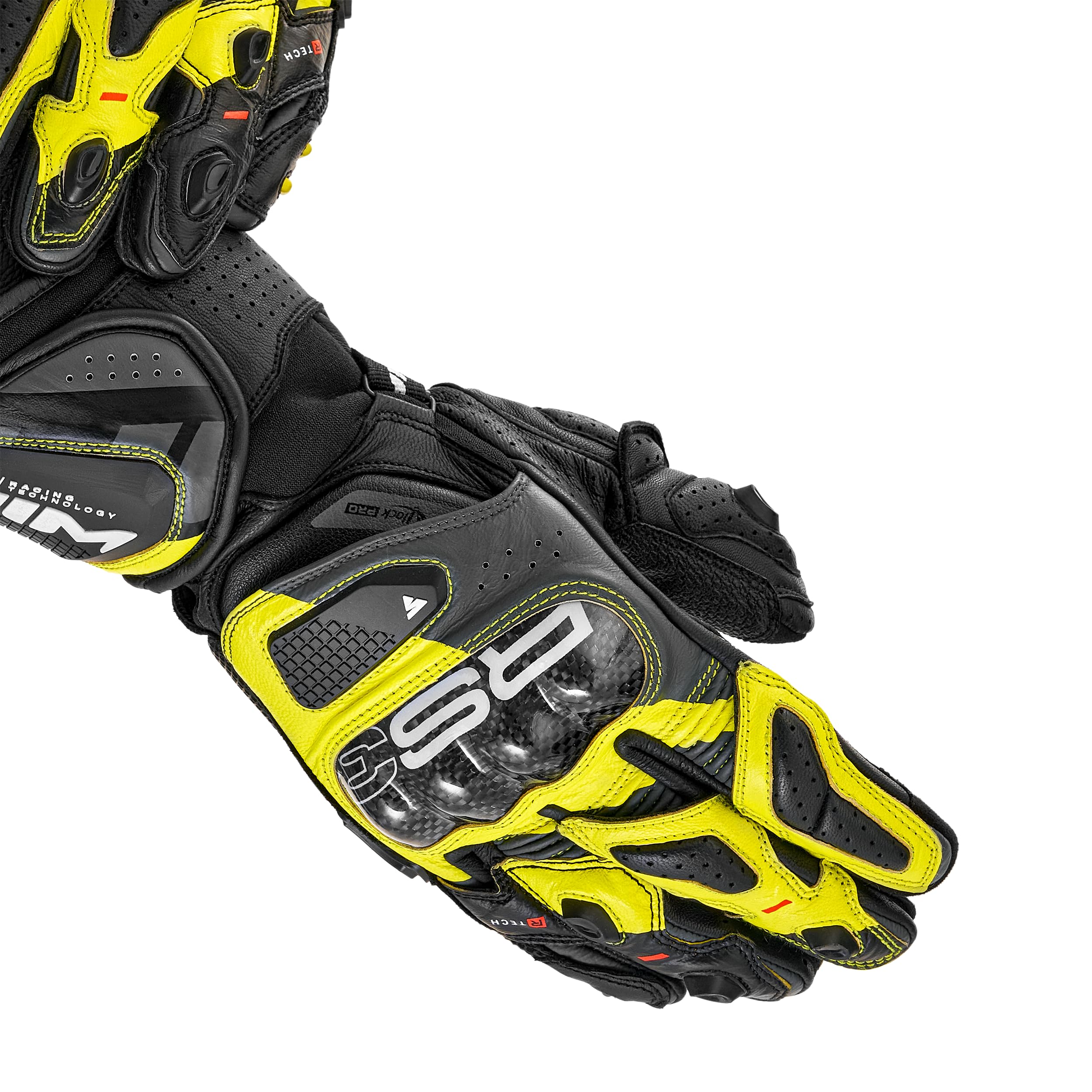 SHIMA RS-3 Guantes Moto Mujer Cuero Homologados Largo Verano Motos Guante Ventilado Certificatos Con Protección Motorista Racing Protecciones Ventilación Verão (Femenino, Negro, XS)