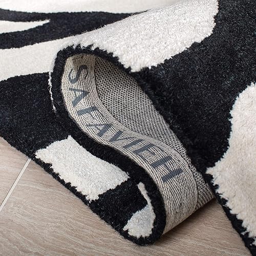 Miniatura 6 de SAFAVIEH Soho Collection SOH717A - Alfombra de lana de primera calidad hecha a mano, 5 x 8 pies, color blanco y negro