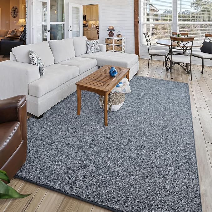 Chicrug Tapete Moderno 3x5 Dormitorio Sala de Estar, Azul Oscuro y Blanco miniatura 2
