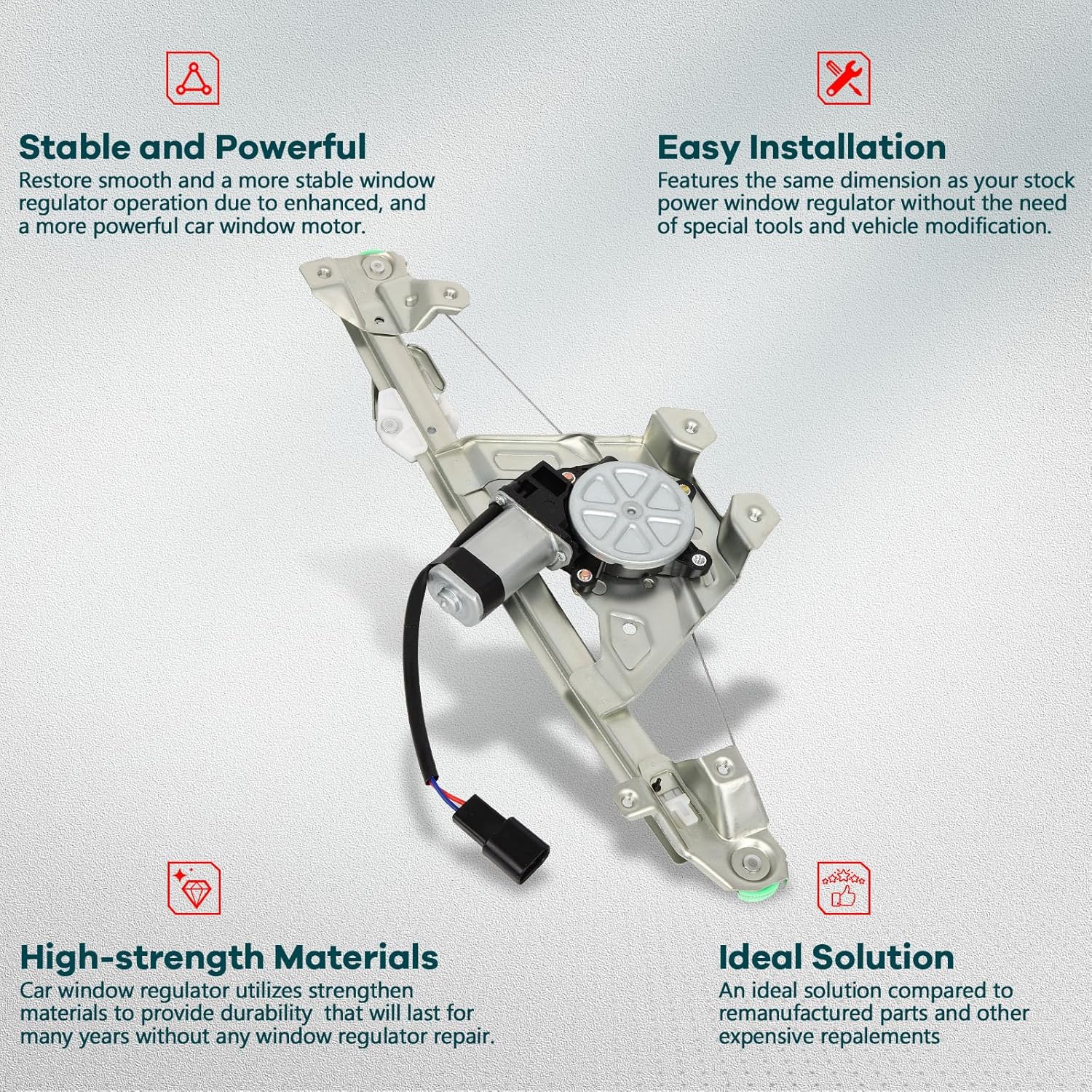 FINDAUTO Rear Left Power Window Regulator with Motor Fit for 2001-2002 for Saturn L100,2001-2003 for Saturn L200,2001-2005 for Saturn L300