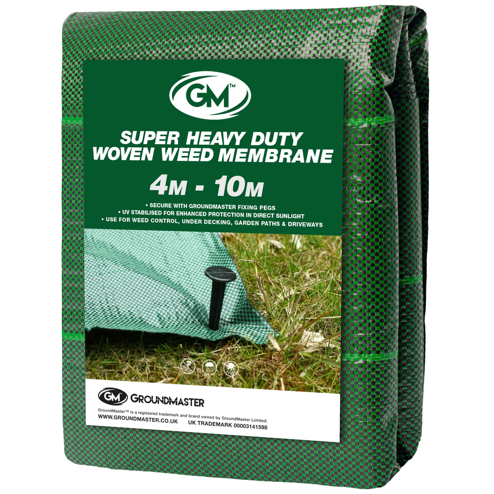 GroundMaster Commercial Grade SUPER Heavy Duty Weed Membrane 125gsm - Garden Weed Control Fabric & Barrier - Weed Suppressant Membrane for Gravel, Driveways, Paths, Decking & Landscaping (4m x 10m)