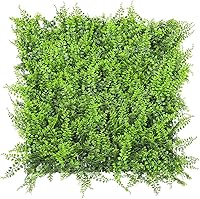 Vista 26 de E&K Panel de valla de plantas artificiales de 20 x 20 pulgadas, hojas sintéticas, césped, panel decorativo para interiores y exteriores