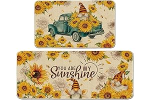 Spring Sunflower Floor Mat Set for the Kitchen