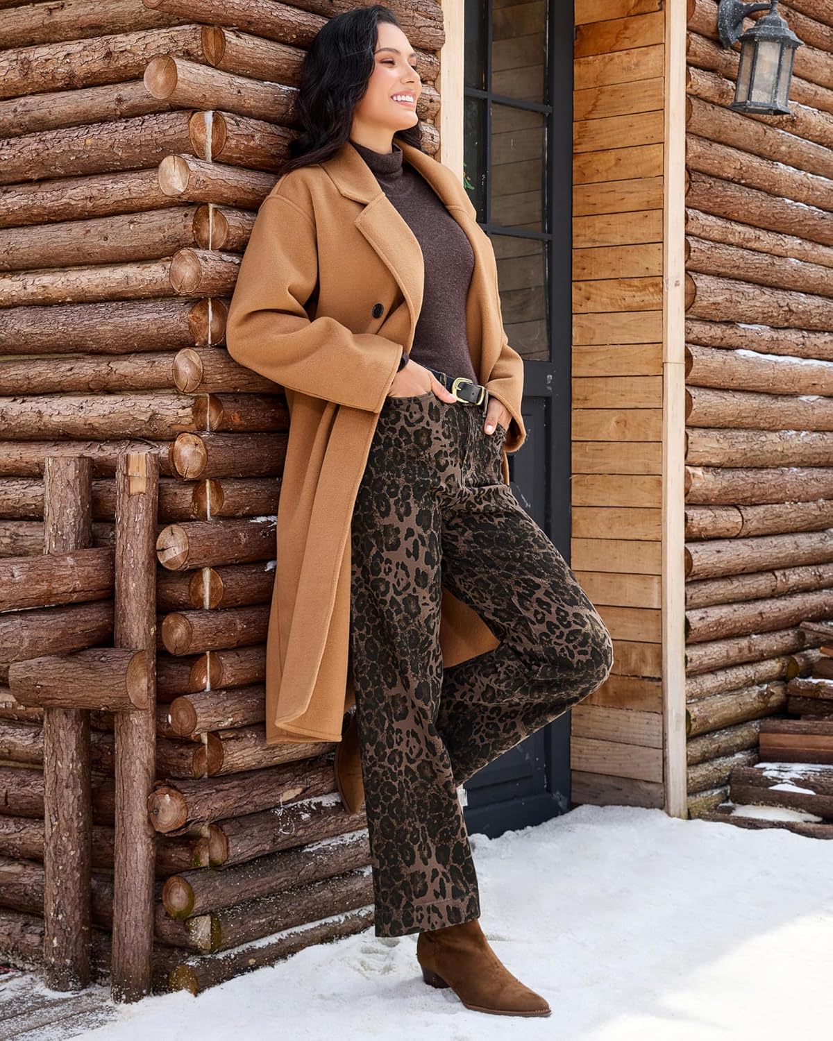 luvamia Wide Leg Jeans Woman Trendy High Waisted Leopard Cheetah Print Ankle Length Stretchy Denim Pants with Pockets - Image 5