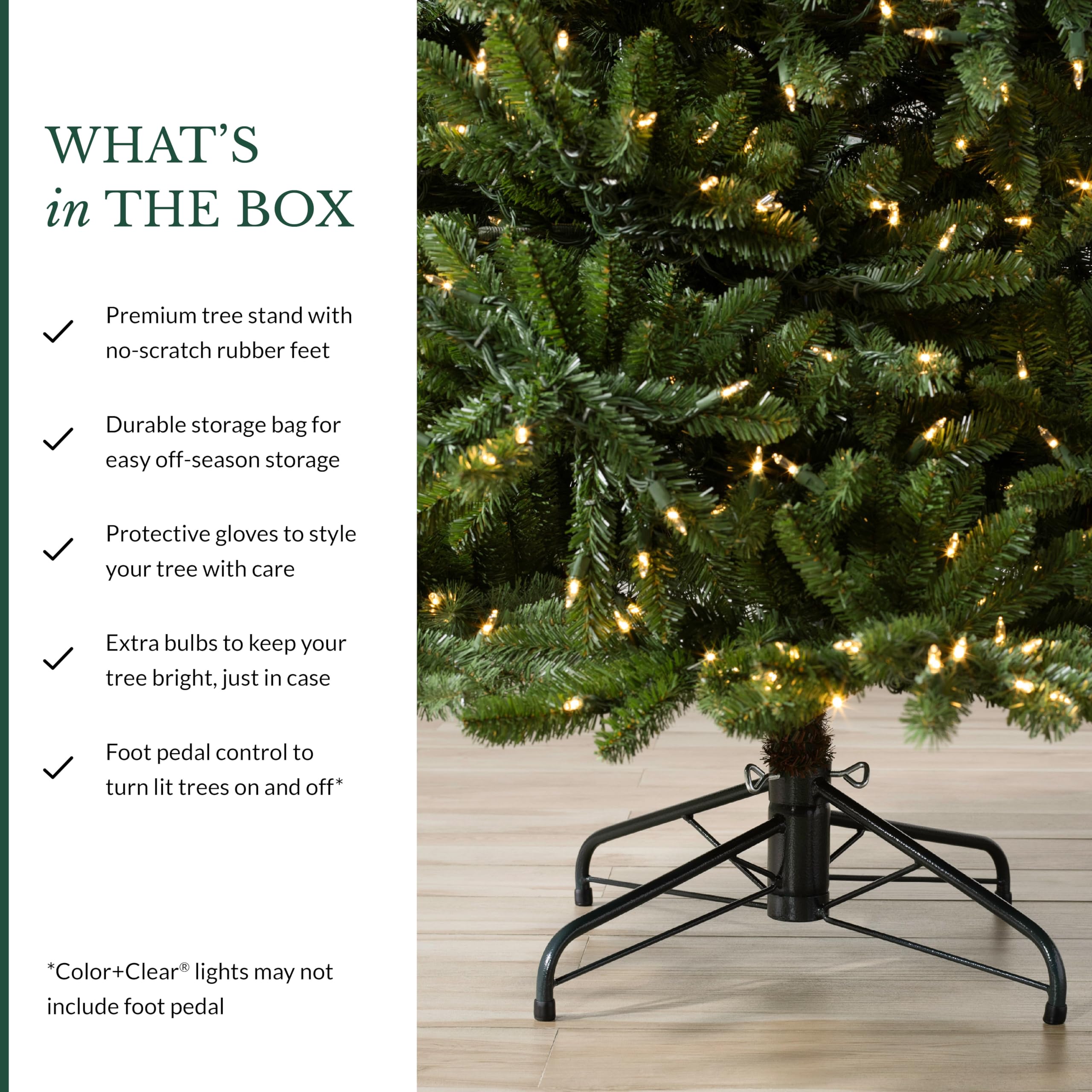 Balsam Hill 7.5ft Pre-Lit Classic Blue Spruce - Artificial Christmas Tree with 2,960+ Tips, 1,000 Clear LED Lights, Easy Plug Technology & Premium Stand for Indoor Holiday Decorating