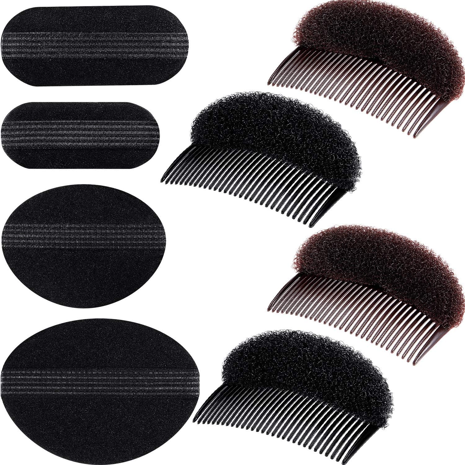 WILLBOND Hair Styling Accessories Bump It up Volume Hair Base Set of 8 Sponge Insert, Include Bun Maker and Styling Braid Tool for Women DIY Hairstyle