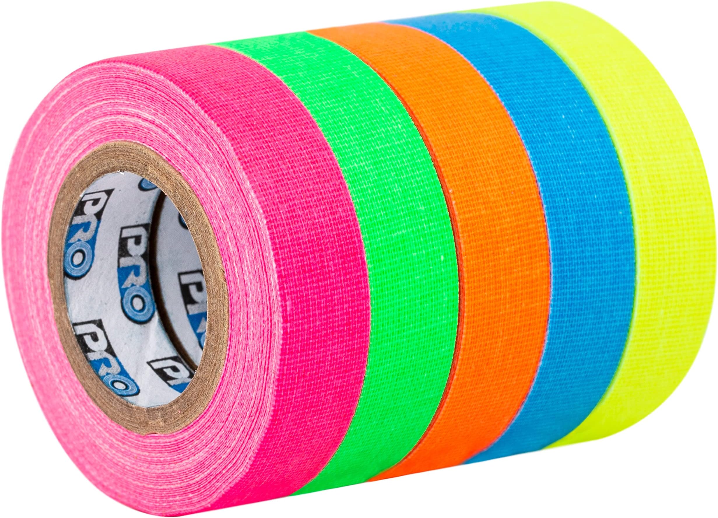 Pro Pocket Spike Stack RS127SS5X12X5.4 12 mm x 5.4 m Fluorescent Matt Cloth Tape - Pink/Blue/Orange/Yellow/Green