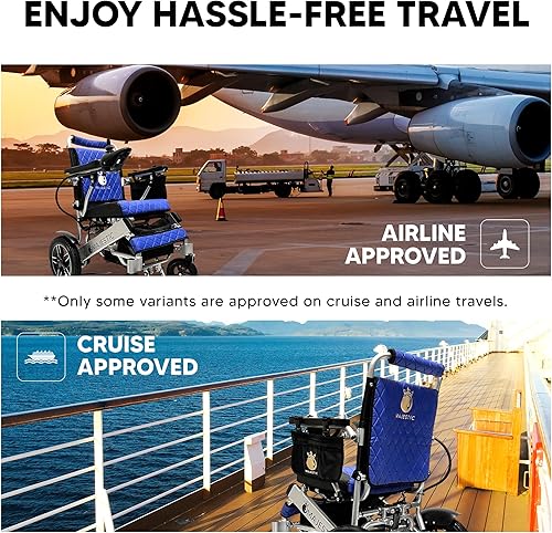 Vista 45 de Majestic - Sillas de ruedas eléctricas para adultos, capacidad de 330 libras, alcance de hasta 19 millas, con base en EE. UU., Silla de ruedas