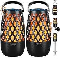 Vista 11 de IXTECH Altavoz Bluetooth para exteriores, impermeable, inalámbrico, con luz de llama LED, altavoz Bluetooth para ducha para camping, patio