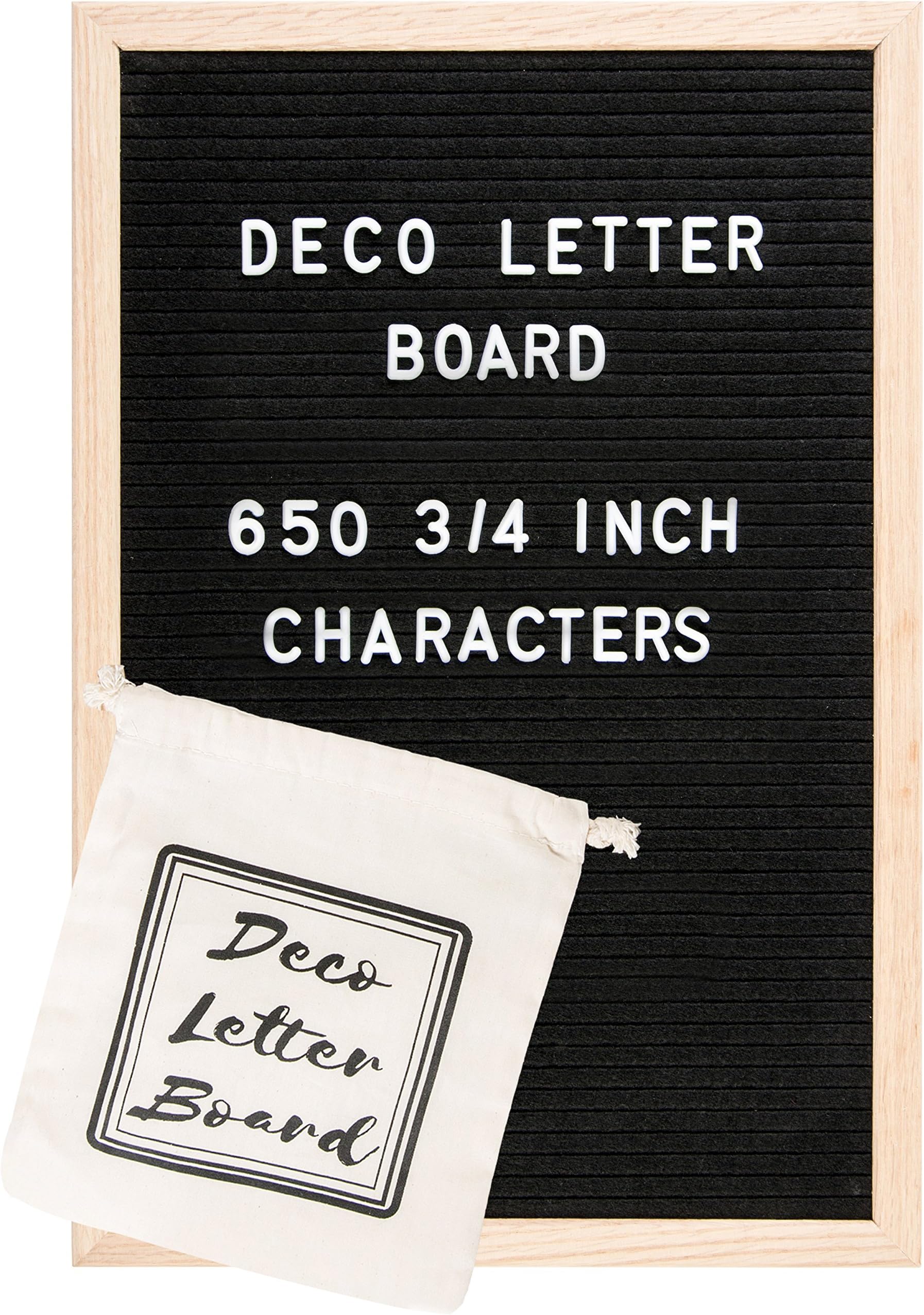 Changeable Felt Letter Board 12x18 Inspirational Message Letterboard With 650 Letters, Numbers & Symbols – Big Letter Bag Included – Solid Oak Wood Frame With Wall Mount, Baby Milestone