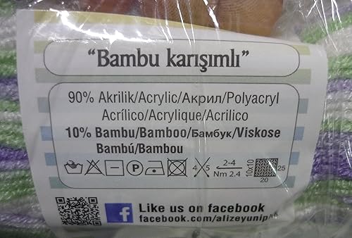 Miniatura 4 de 90% acrílico suave lana 10% hilo de bambú para tejer a mano Alize Baby Best Batik Crochet Lace Bordado Arte Artesanía Kit de costura Baby Blanket