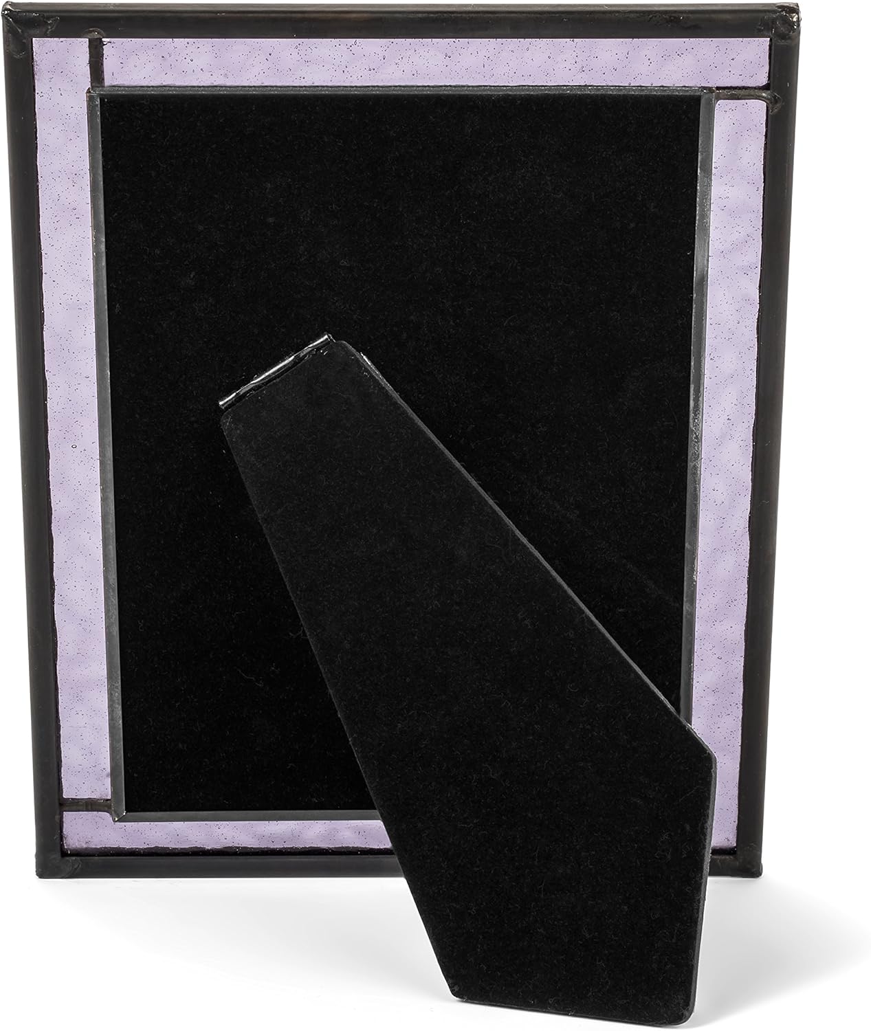 Purple Stained Glass Picture Frame for Home Décor Office Desk Table Top 5x7 Photo Horizontal Vertical Easel Back Series J Devlin